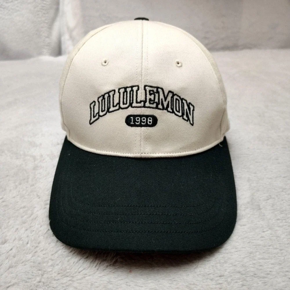 Lululemon Hat Cap Strap Back Adjustable Womens S/M White Colorblock 5 Panel
